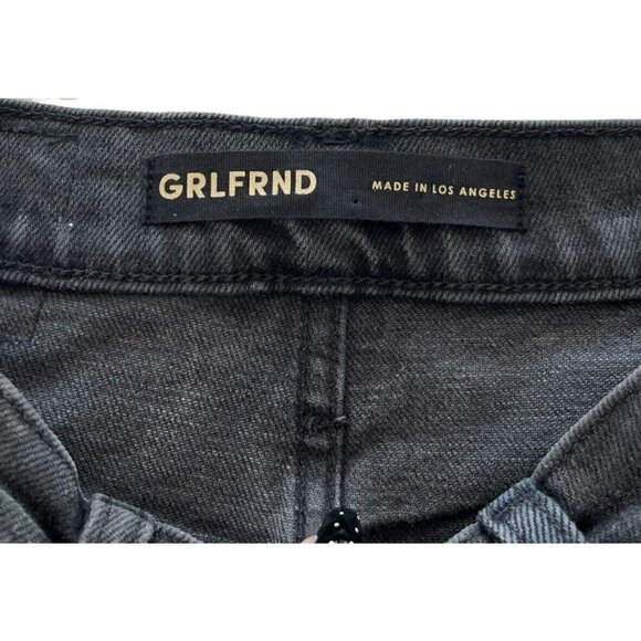 GRLFRND Womens Sz 26 Black Acid Wash High Waist Button-Fly Ankle Jeans Prototype - Picture 6 of 10